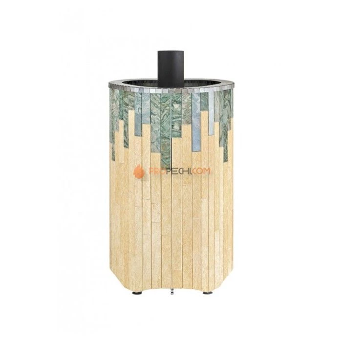 Дровяная печь для сауны Ферингер Мини До 16 м³ - Жадеит + Сильвия Оро - обрамление Металл