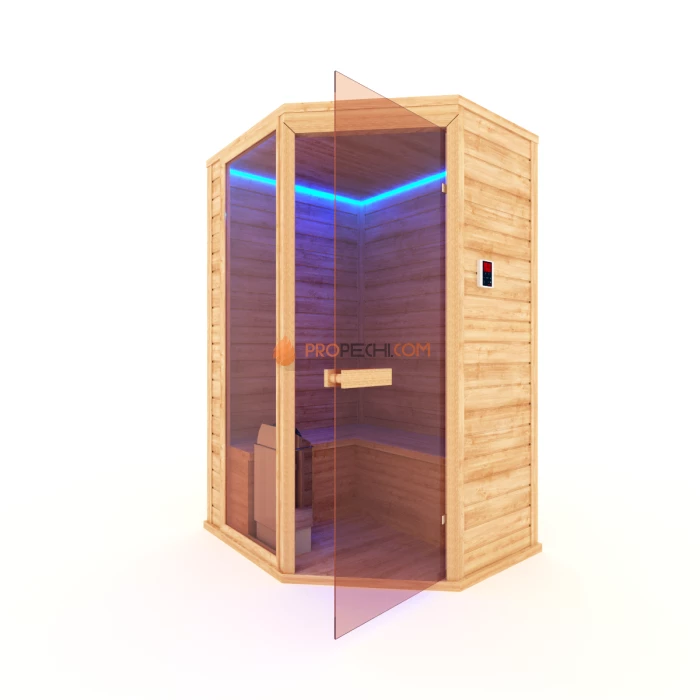 Финская сауна НКЗ 3-местная угловая 115x160x200 см