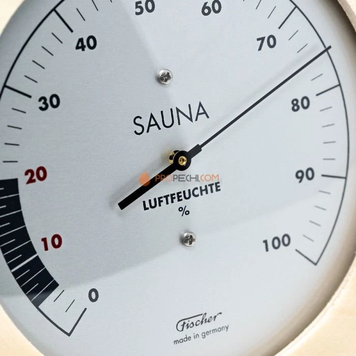 Гигрометр для сауны Fischer в деревянном корпусе