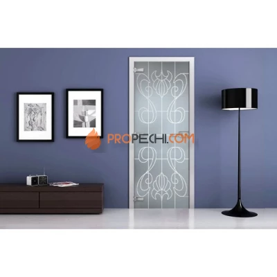 Стеклянная межкомнатная дверь DoorWood с рисунком MG-02 Матовая, 2000х800 мм