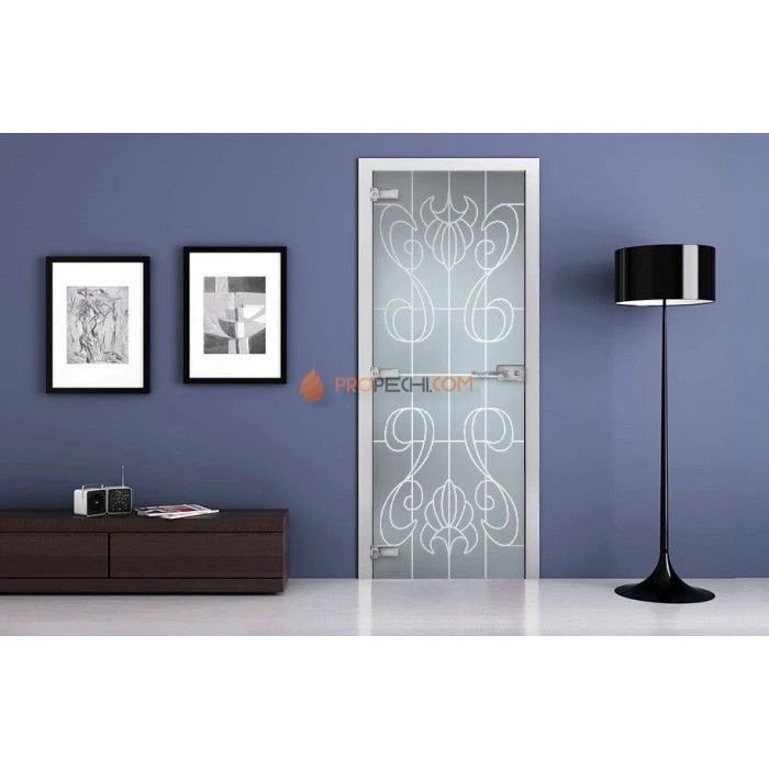 Стеклянная межкомнатная дверь DoorWood с рисунком MG-02 Матовая, 2000х700 мм