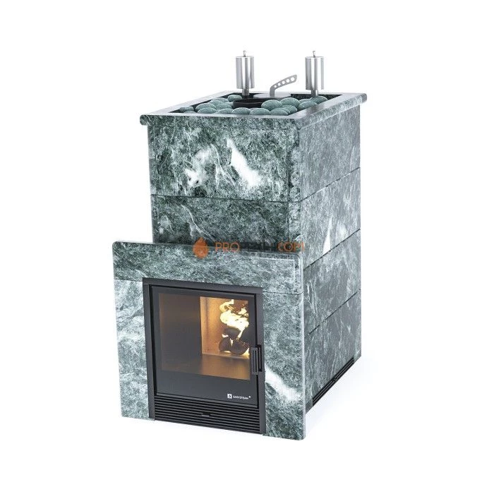 Дровяная печь для бани ИзиСтим Геленджик К в камне Змеевик