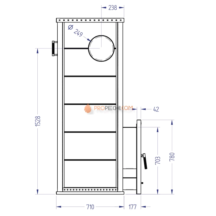 Газовая печь для бани Klover RT 100-RV 310S ( Талькомагнезит Скала, прямые углы )
