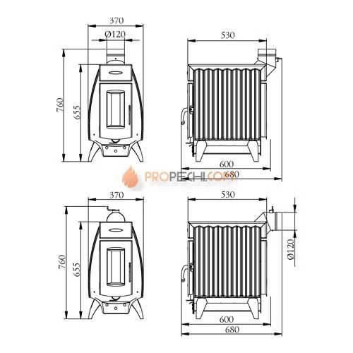 Печь отопительная TMF Огонь-Батарея 7 антрацит