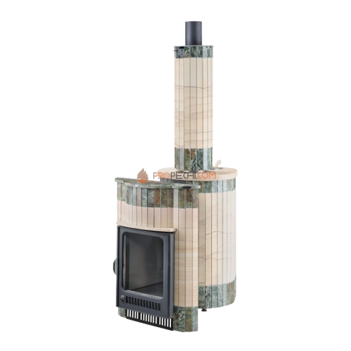 Дровяная печь для бани Ферингер Оптима до 28 м³ - Окаменевшее дерево перенесённый рисунок + Жадеит
