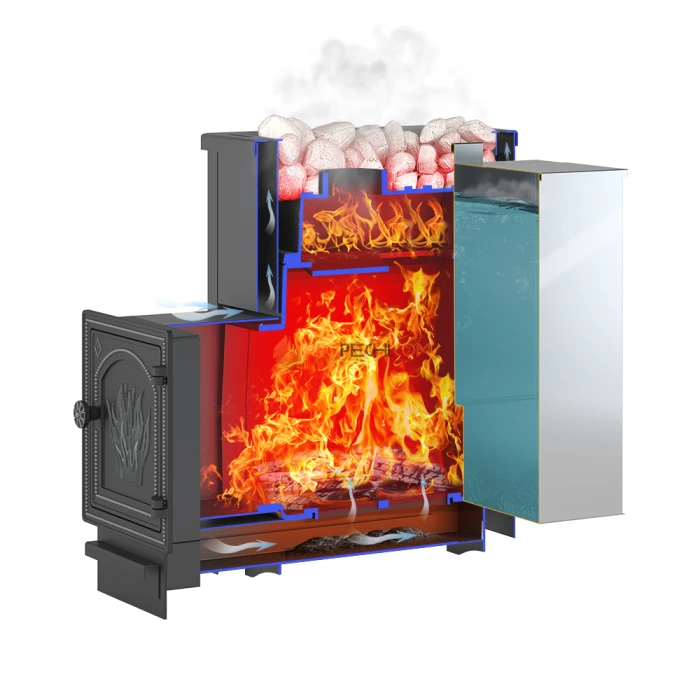 Чугунная печь для бани Везувий Сенсация Аква 22 (ДТ-4)