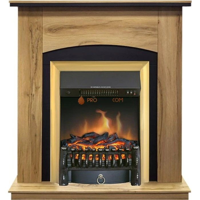 Каминокомплект Royal Flame Barcelona (разборный) - Дуб галифакс с очагом Fobos FX Brass