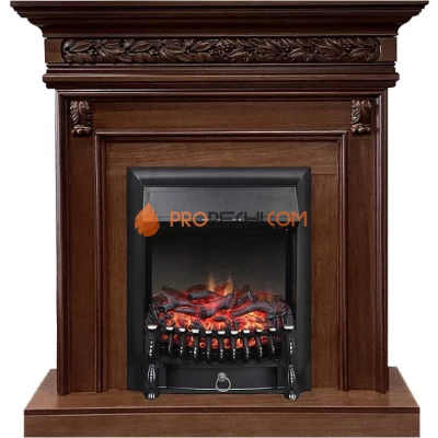Каминокомплект Royal Flame Valletta - Темный дуб с очагом Fobos FX Black