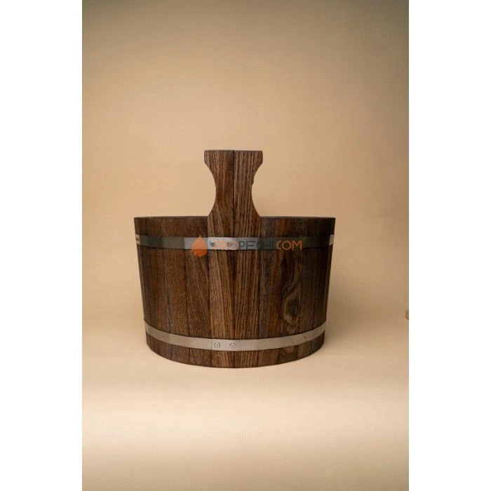 Шайка Woodson с нержавеющей вставкой, 17 л., дуб в темном