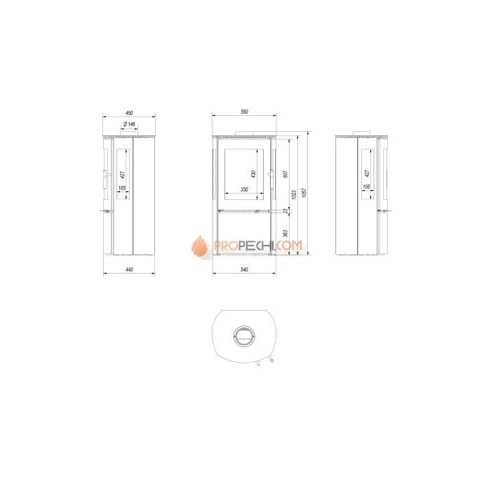 Печь-камин Kratki FALCON/VIEW