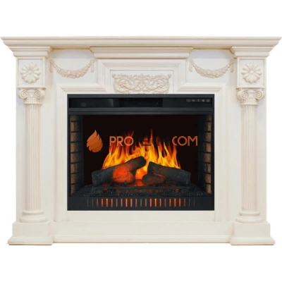 Каминокомплект Royal Flame London - Слоновая кость с патиной с Электрическим очагом Royal Flame Vision 30 EF LED FX