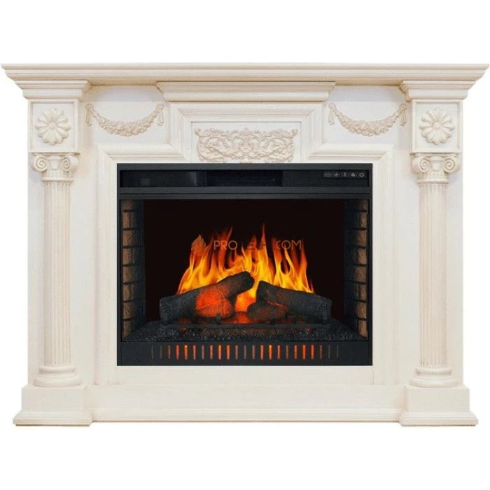 Каминокомплект Royal Flame London - Слоновая кость с патиной с Электрическим очагом Royal Flame Vision 30 EF LED FX