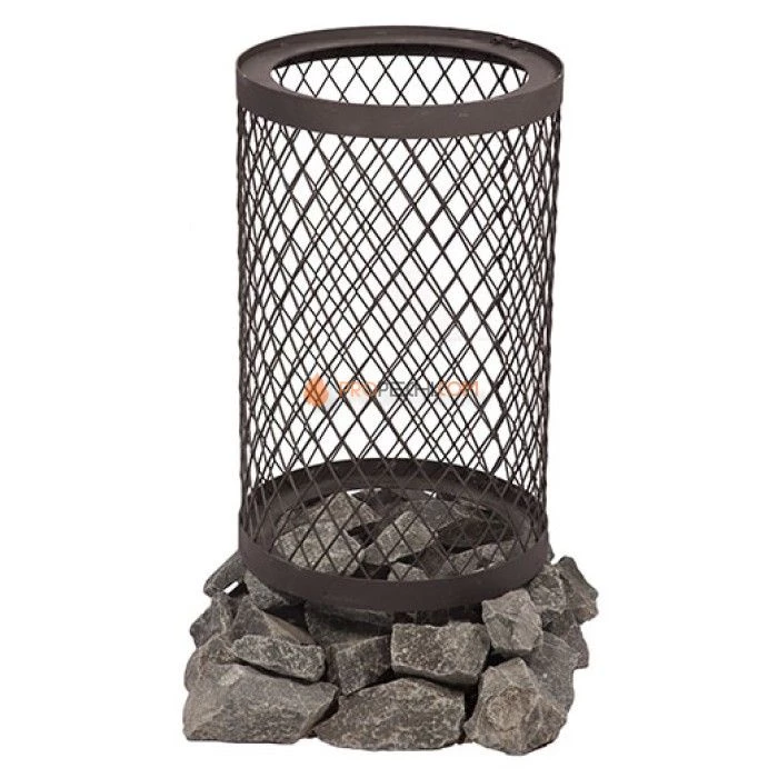 Дровяная печь для бани Вулкан Прометей 24 с сетчатым кожухом (чугун)