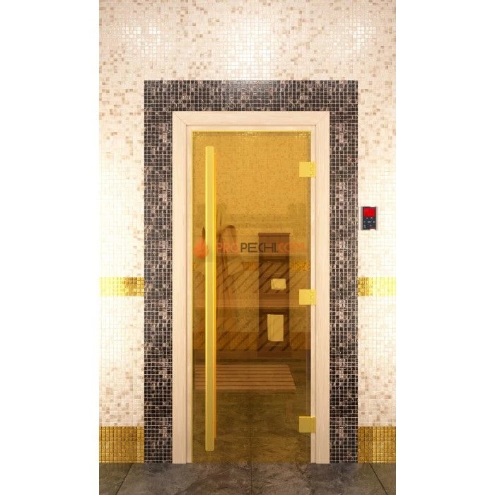 Дверь для бани DoorWood Престиж Золото, 2000x800 мм