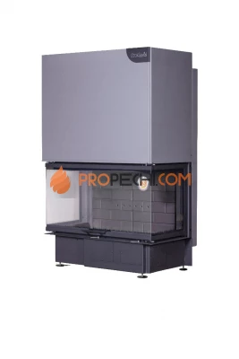 Каминная топка Экокамин ДЕЛЬТА 1000 KB три стекла черный шамот