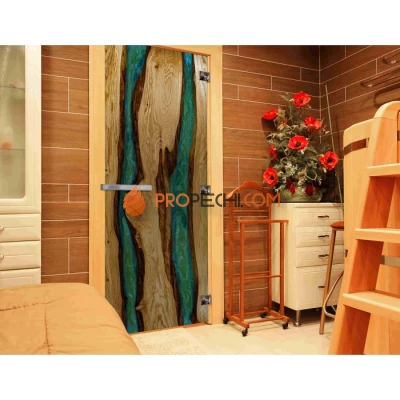 Дверь для бани DoorWood с фотопечатью (СЛЭБ-11), 1900x700 мм