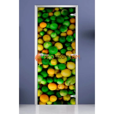 Стеклянная межкомнатная дверь DoorWood с фотопечатью Fruite-06, 2000х600 мм