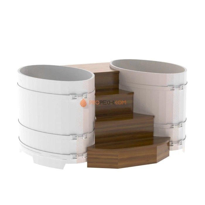 Подиум BentWood на 2 купели 0,8х1,42 Рустик мореный