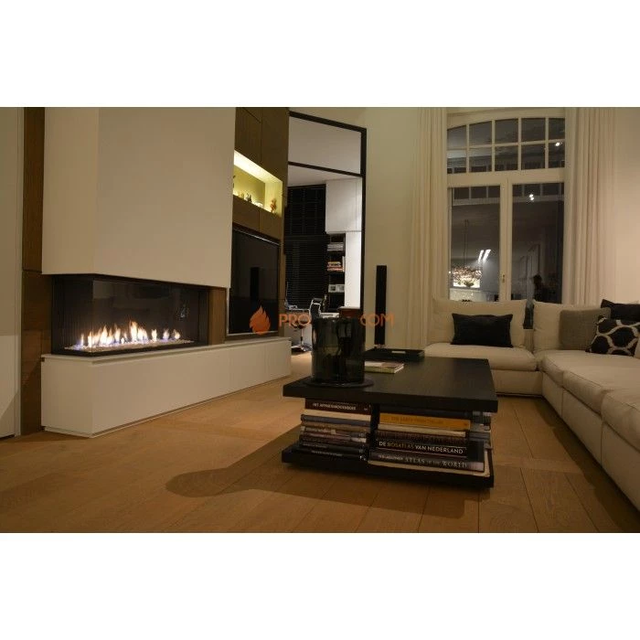 Газовая топка Vero Design Gala Угловая левая (1750x500 мм) D130/200 мм, горелка VLK burner