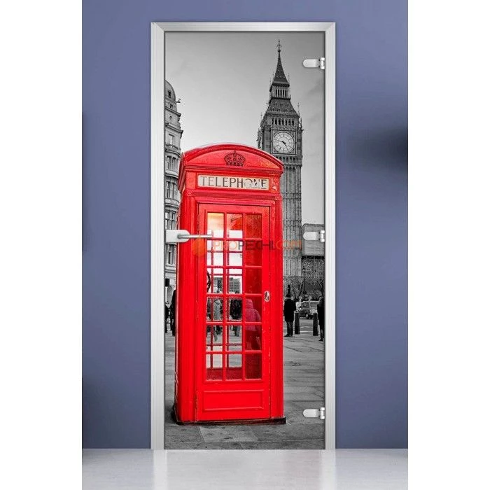 Стеклянная межкомнатная дверь DoorWood с фотопечатью City-13, 2000х700 мм