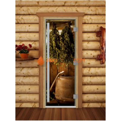 Дверь для бани DoorWood Престиж Фотопечать А098, 2000x800 мм