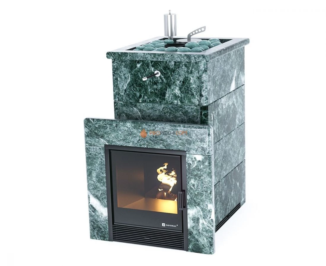 Печь для бани Изистим Сочи в полноценном кожухе с открытым верхом - Змеевик