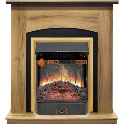 Каминокомплект Royal Flame Barcelona (разборный) - Дуб галифакс с очагом Majestic FX Brass
