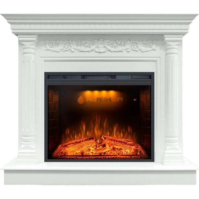 Каминокомплект Royal Flame Sicilia - Белый с Электрическим очагом Royal Flame Emerald 28