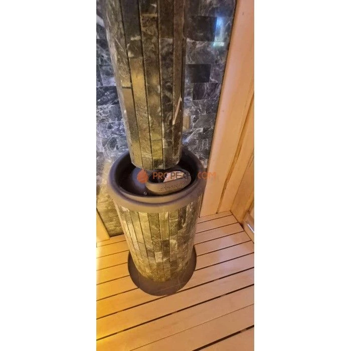 Чугунная печь для бани Атмосфера в ламелях Змеевик наборный до 22 м³