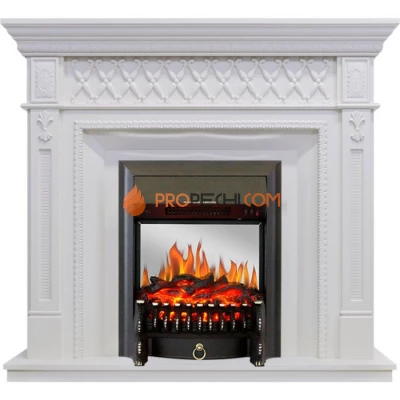 Каминокомплект Royal Flame Alexandria - Белый дуб с очагом Fobos FX M Black
