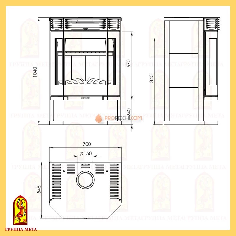 Печь-камин Мета Ангара12
