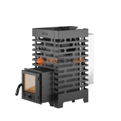 Дровяная печь для бани ASTON 16 стекло АКВА