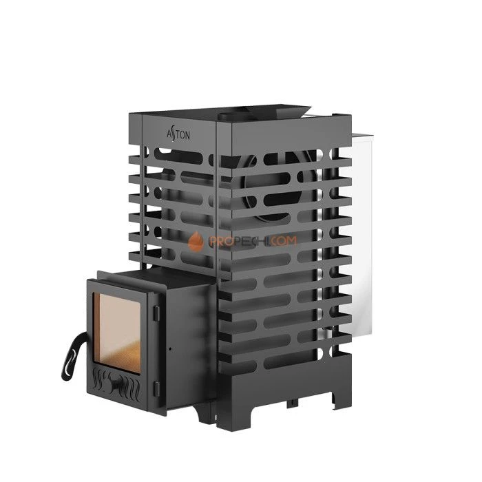 Дровяная печь для бани ASTON 16 стекло АКВА