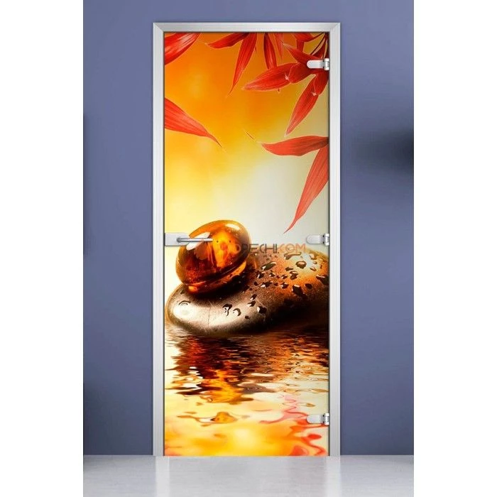 Стеклянная межкомнатная дверь DoorWood с фотопечатью Spa-02, 2000х800 мм
