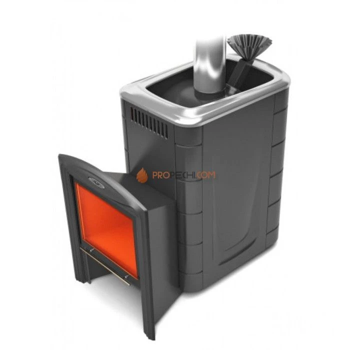 Печь для бани Термофор Гейзер Супер Inox Витра ЗК антрацит