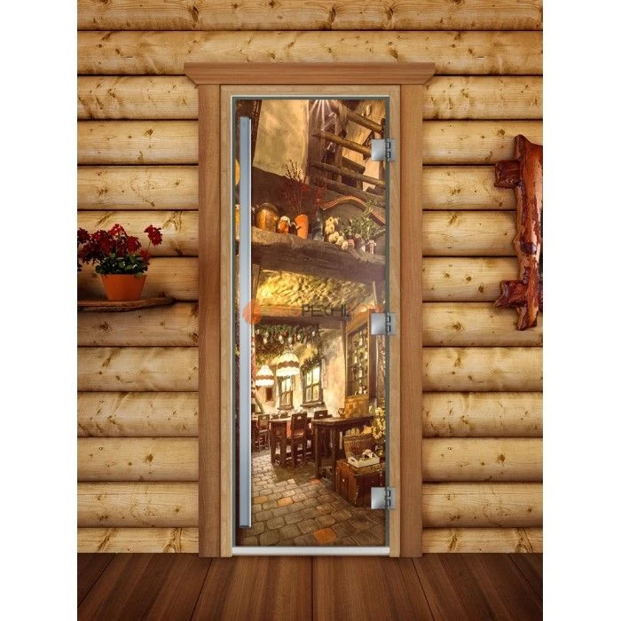 Дверь для бани DoorWood Престиж Фотопечать А035, 1900x700 мм