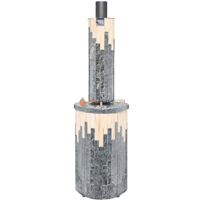 Дровяная печь для бани Ферингер Оптима до 28 м³ - Пироксенит + Окаменевшее дерево