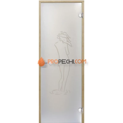 Дверь для бани Harvia STG 8x19 коробка сосна, стекло сатин Фигура