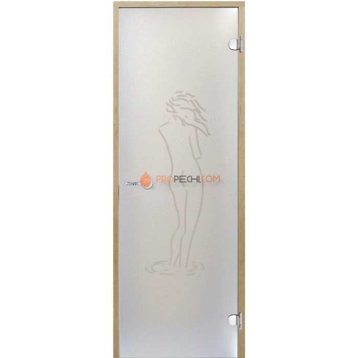 Дверь для бани Harvia STG 8x19 коробка сосна, стекло сатин Фигура