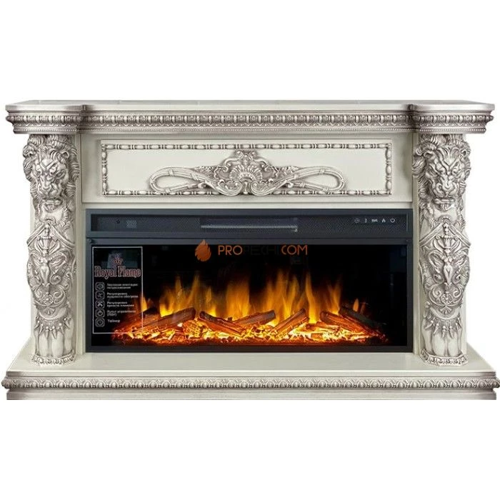 Каминокомплект Royal Flame Windsor 42 - Слоновая кость с темной патиной с очагом Vision 42 LOG LED