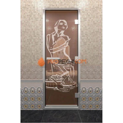 Дверь для хамама DoorWood Искушение Бронза, 1800х800 мм
