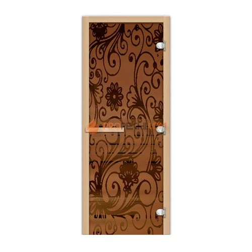 Дверь стеклянная FireWay 1.9х0.7 Гжель Бронза