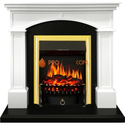Каминокомплект Royal Flame Langford - Белый с черным с очагом Fobos FX Brass