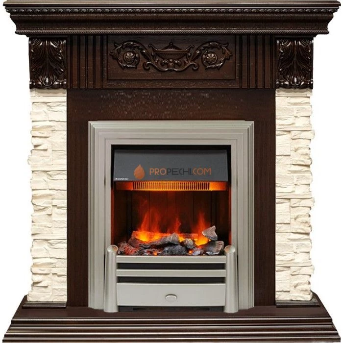 Каминокомплект Dimplex Luxemburg (каменный) - Сланец/Темный дуб с очагом Chesford