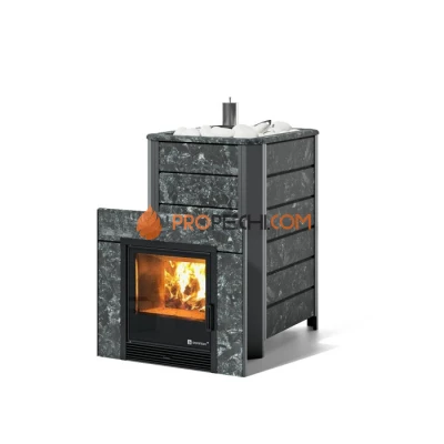 Дровяная печь для бани ИзиСтим Ялта 35/2024 в камне Пироксенит