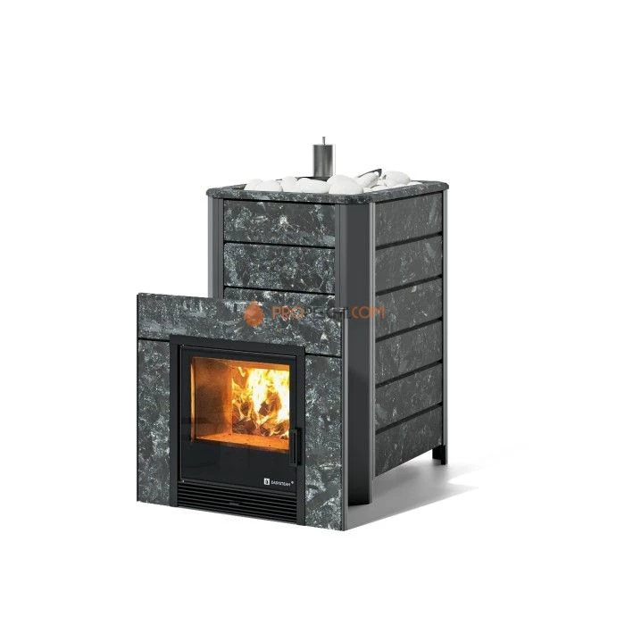 Дровяная печь для бани ИзиСтим Ялта 35/2024 в камне Пироксенит