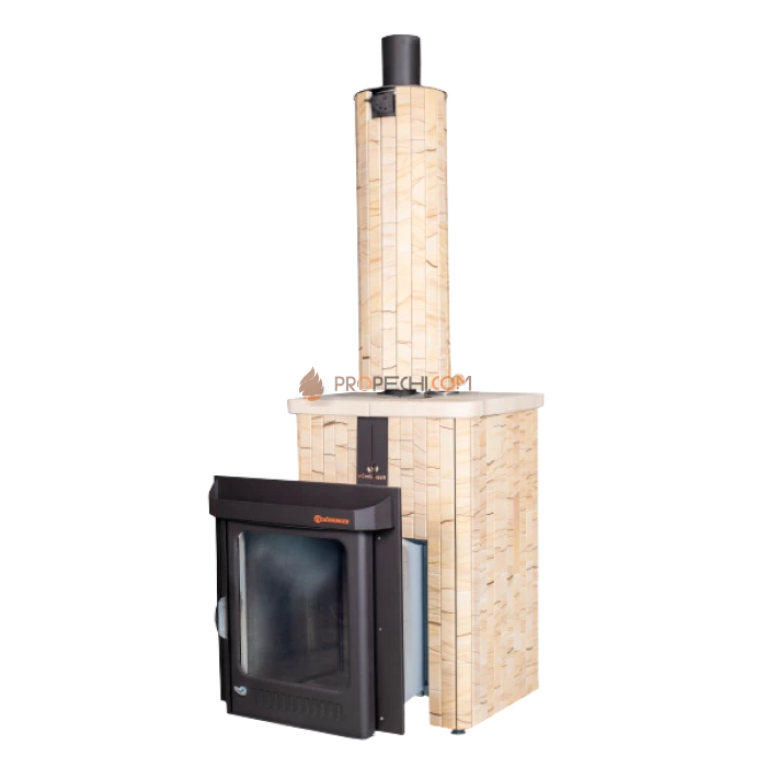 Дровяная печь для бани Ферингер Квадра До 25 м³ - Окаменевшее дерево наборный
