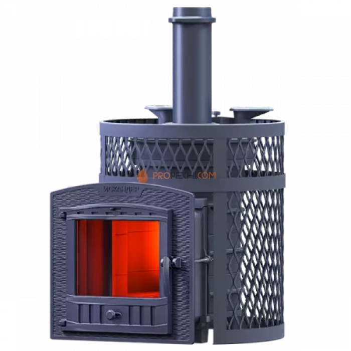 Чугунная печь для бани Гефест Искандер ЗК 18П2 Ураган