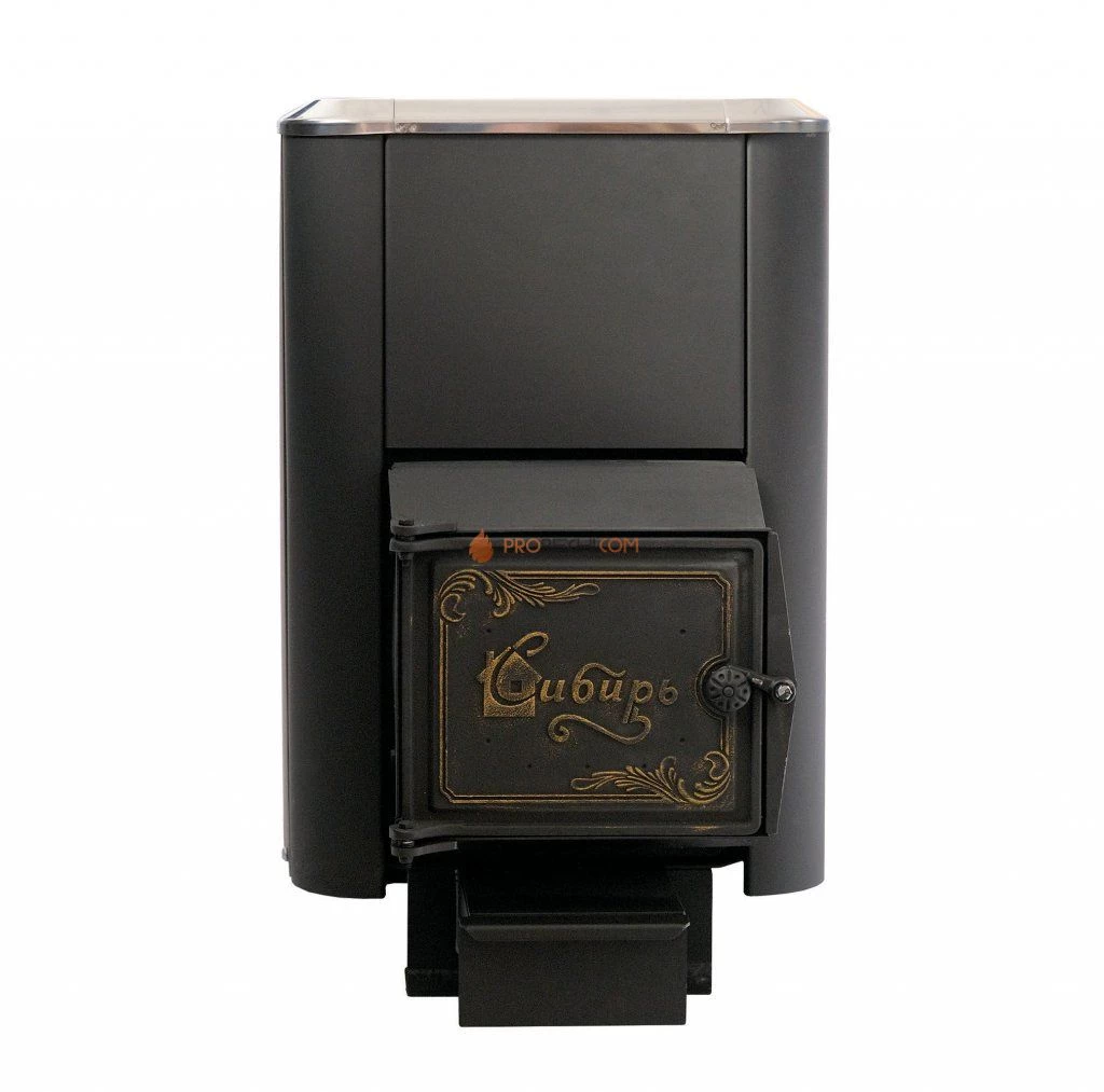 Чугунная банная печь "Сибирь-24" конвекционная с чугунной топочной дверцей