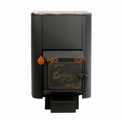 Чугунная банная печь "Сибирь-24" конвекционная с чугунной топочной дверцей